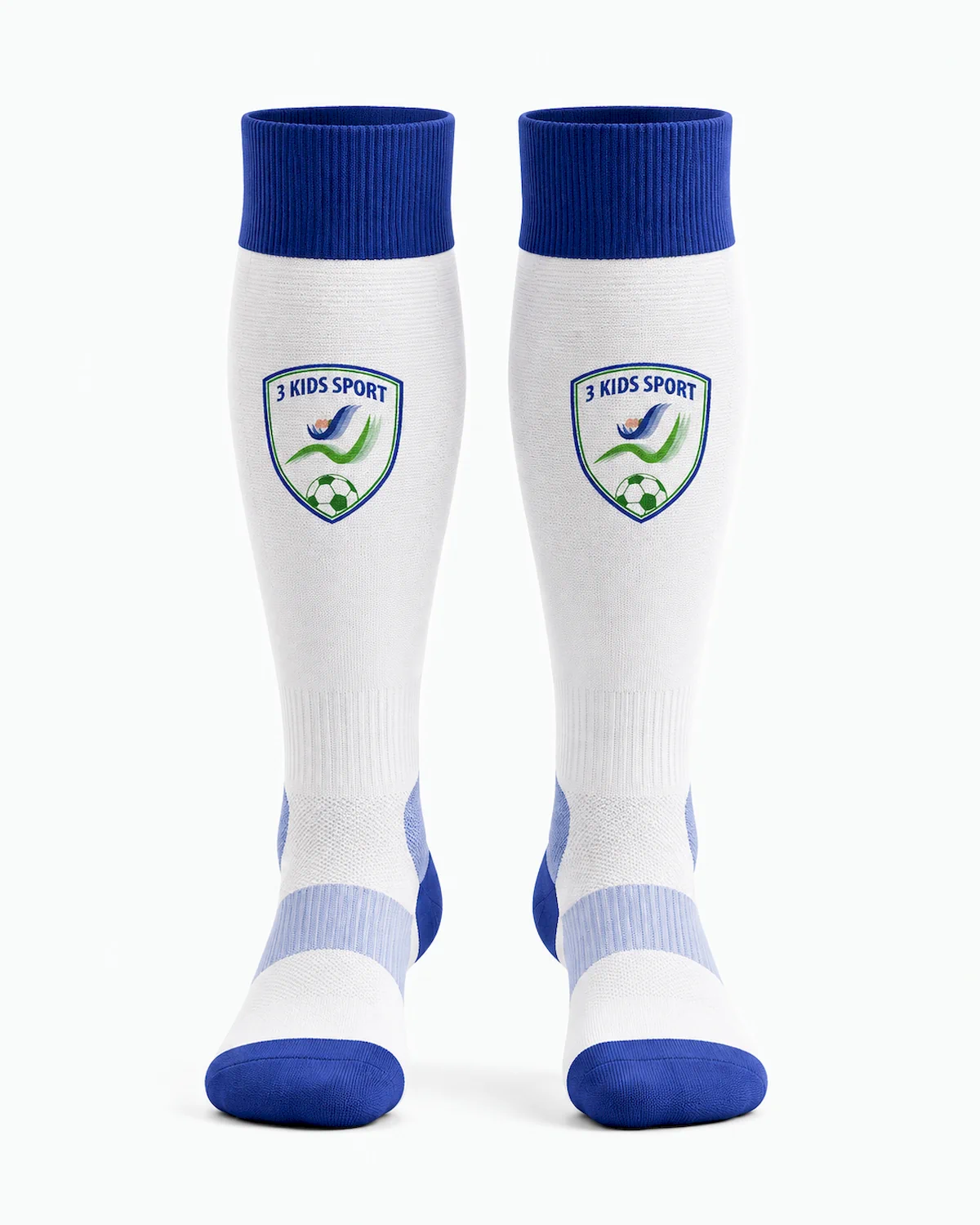 Jambiere fotbal copii 3 Kids Sport Classic Alb-Albastru Jambiere fotbal copii 3 Kids Sport Classic Alb-Albastru
