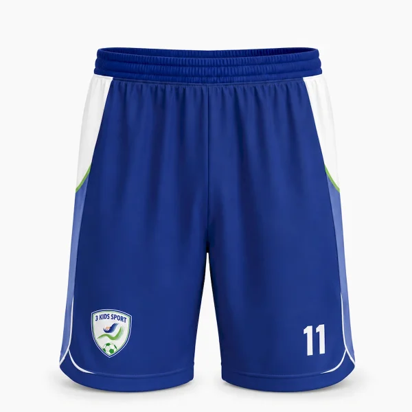 Șort de Joc Copii 3 Kids Sport Albastru Regal cu Panouri Albe – Nr. 11