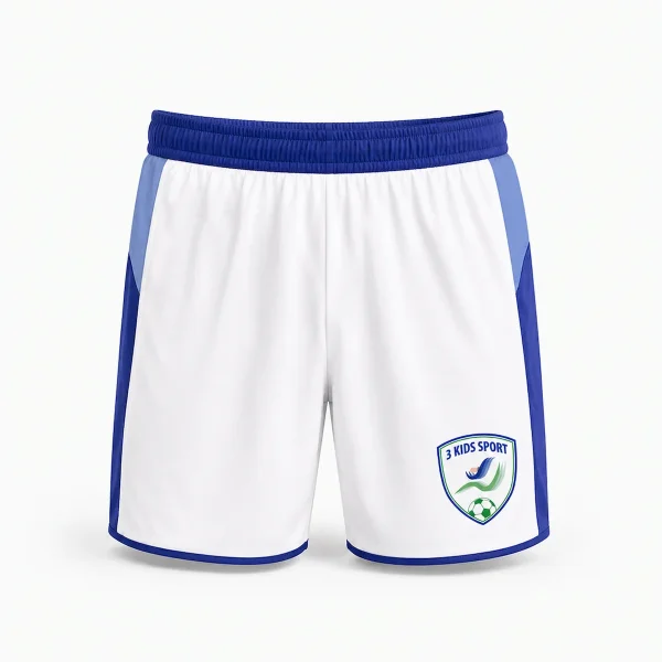 Șorturi fotbal copii 3 Kids Sport Classic Alb-Albastru