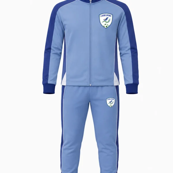 Trening Fotbal Copii 3 Kids Sport Alb-Albastru cu Fermoar Scurt