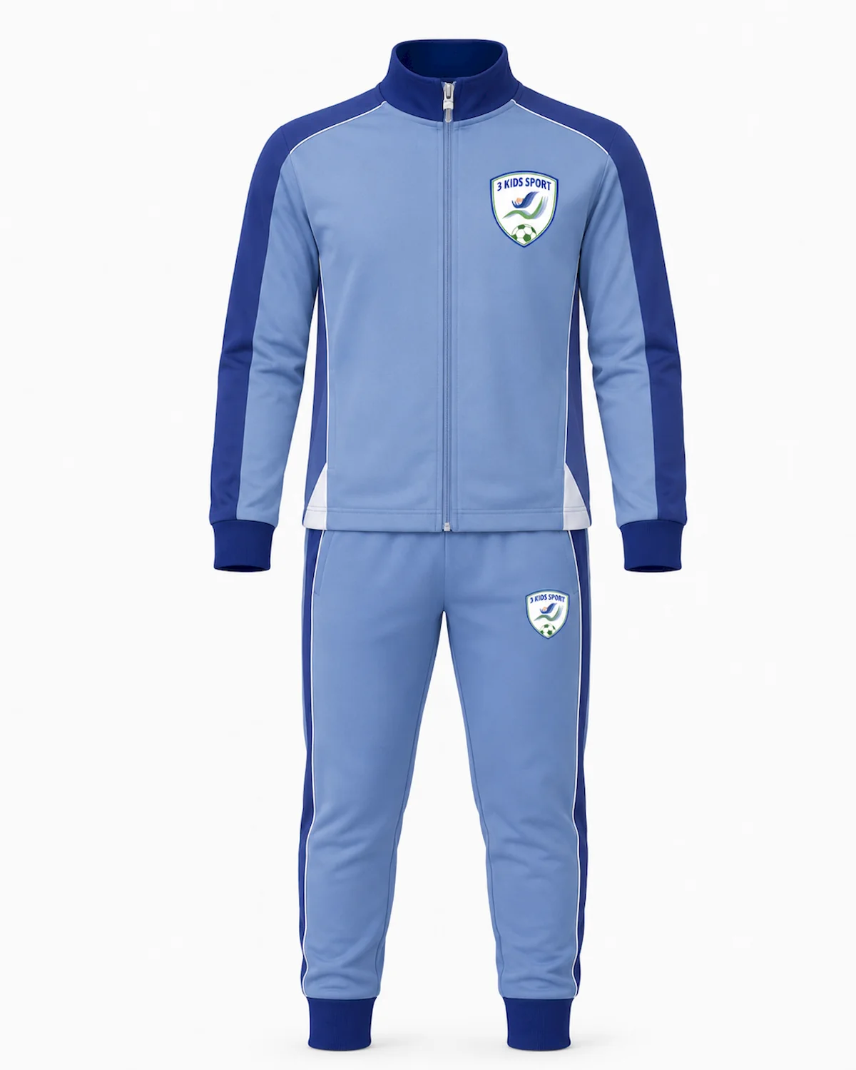 trening-fotbal-copii-3-kids-sport-alb-albastru-fermoar-scurt Trening Fotbal Copii 3 Kids Sport Alb-Albastru cu Fermoar Scurt